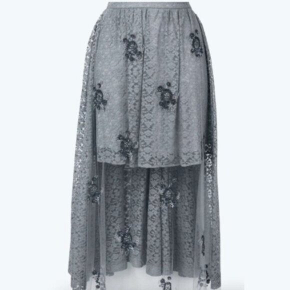 Stella McCartney embellished lace high low skirt Gray size 10 - Picture 2 of 10